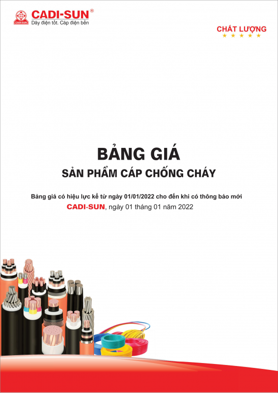 Bảng giá cáp điện chống cháy CADI-SUN
