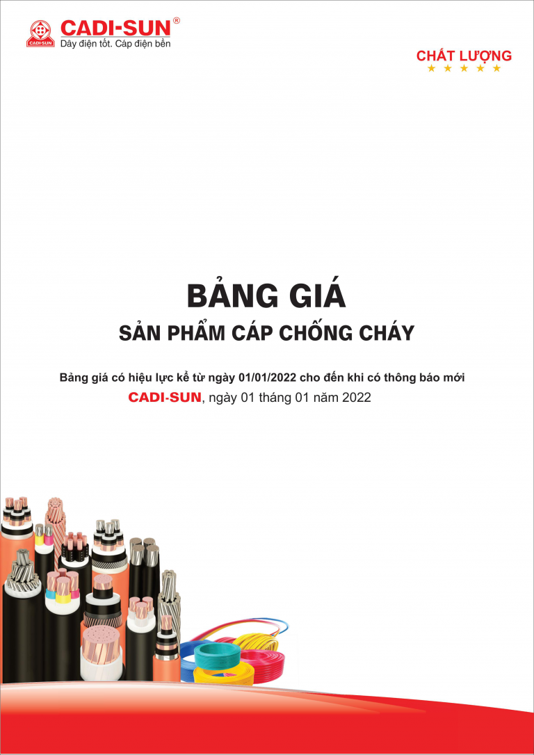 Bảng giá cáp điện chống cháy CADI-SUN