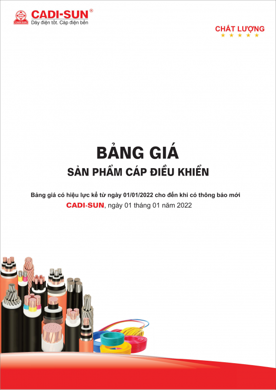 Bảng giá cáp điều khiển CADI-SUN