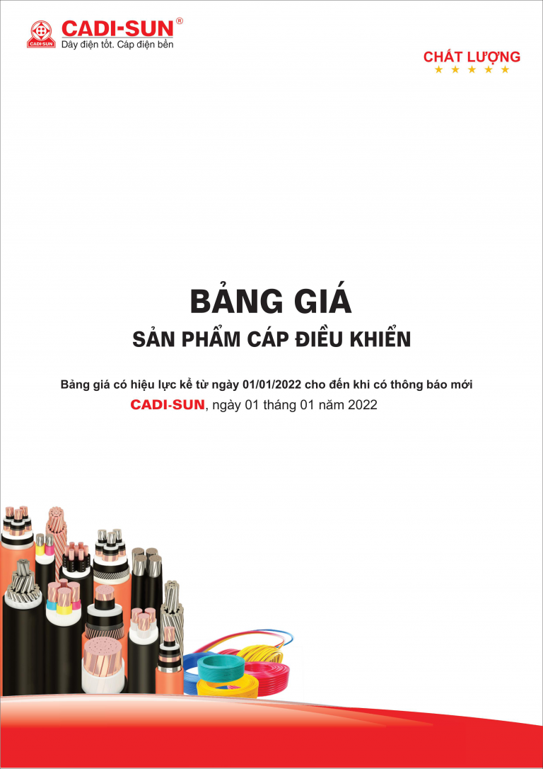 Bảng giá cáp điều khiển CADI-SUN