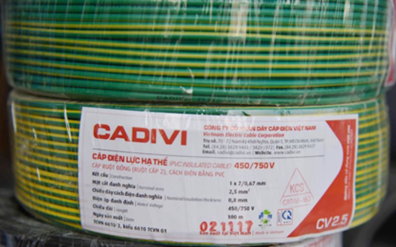 Trọng lượng dây điện cadivi mới nhất tại Cáp Điện TCT 