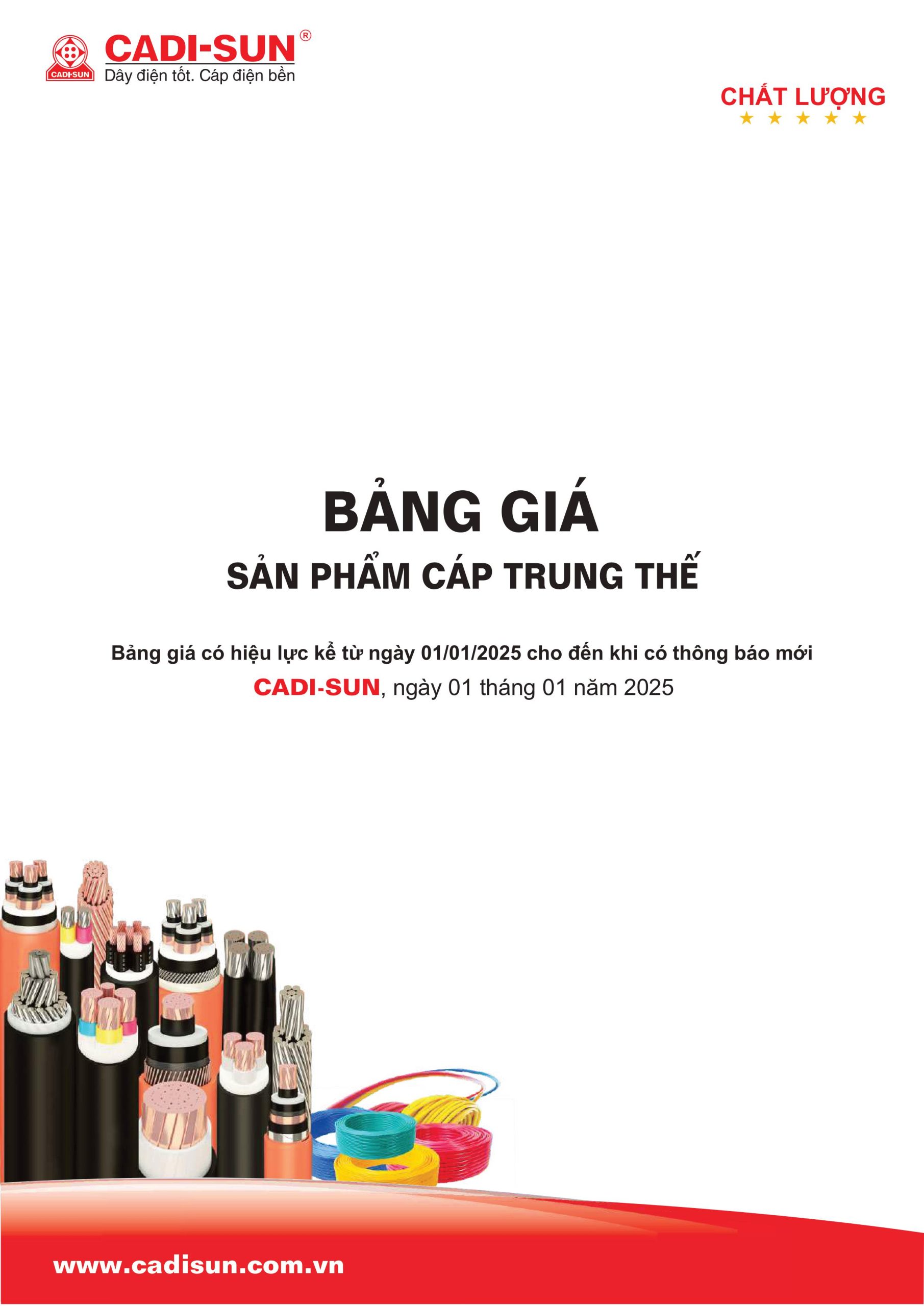 Bảng báo giá cáp hạ thế ngày 1/1/2025
