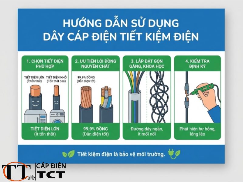 Hướng dẫn sử dụng dây cáp điện tiết kiệm điện