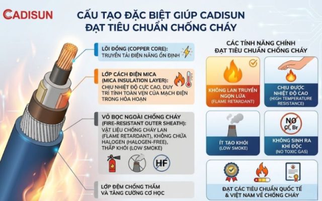 giá cáp cadisun chống cháy hôm nay