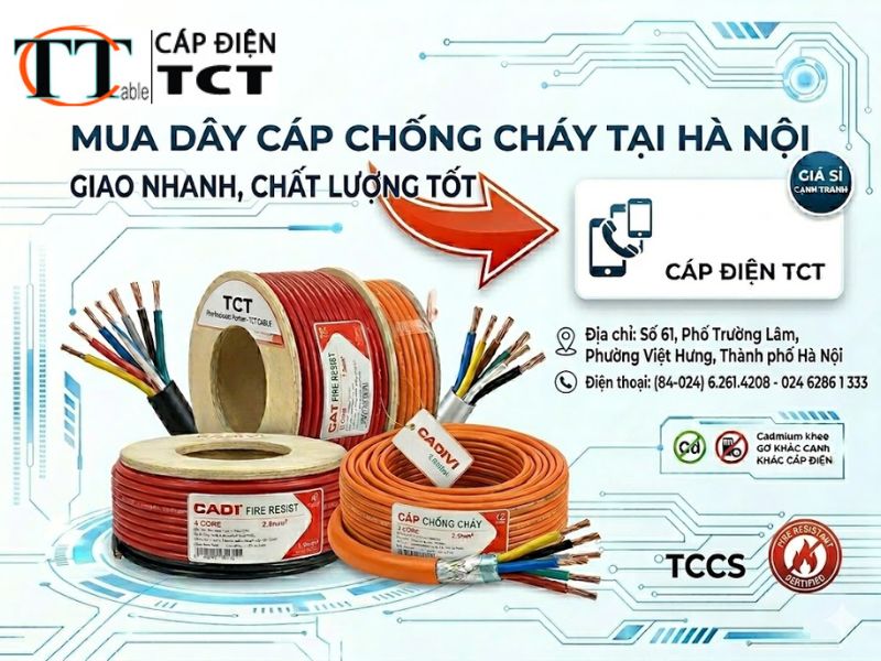 Mua dây cáp chống cháy tại Hà Nội giao nhanh, chất lượng tốt