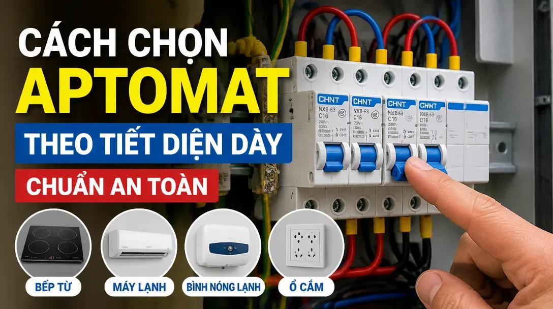 Cách chọn aptomat theo tiết diện dây chuẩn an toàn