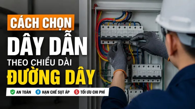 Cách chọn dây dẫn theo chiều dài đường dây an toàn, hạn chế sụt áp