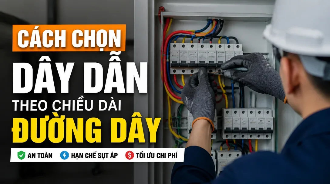 Cách chọn dây dẫn theo chiều dài đường dây an toàn, hạn chế sụt áp