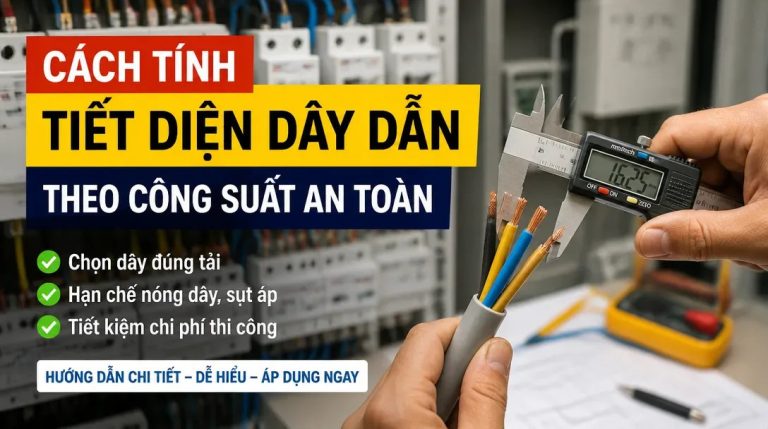 Cách tính tiết diện dây dẫn theo công suất giúp chọn dây đúng tải