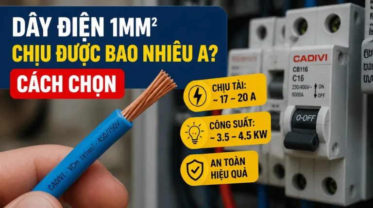 [GIẢI ĐÁP] Dây điện 1mm2 chịu được bao nhiêu A?