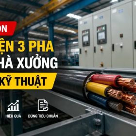 Cách chọn dây điện 3 pha cho nhà xưởng đúng tải, an toàn và tiết kiệm