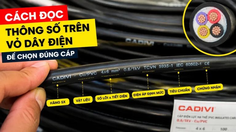 Cách đọc thông số trên vỏ dây điện chính xác, tránh chọn nhầm cáp