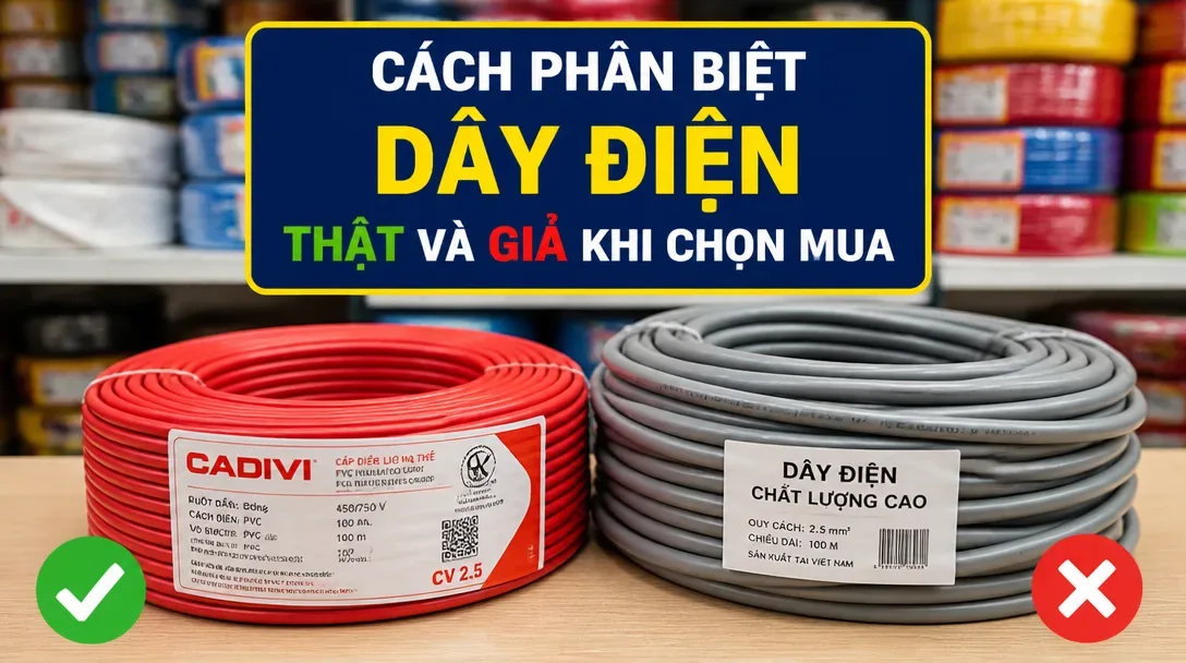 Cách phân biệt dây điện thật và giả qua 8 bước kiểm tra thực tế