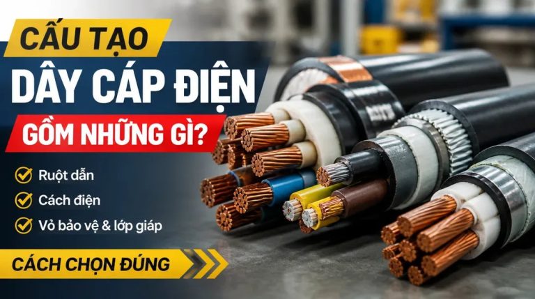 Cấu tạo dây cáp điện gồm những gì? Chi tiết từng lớp