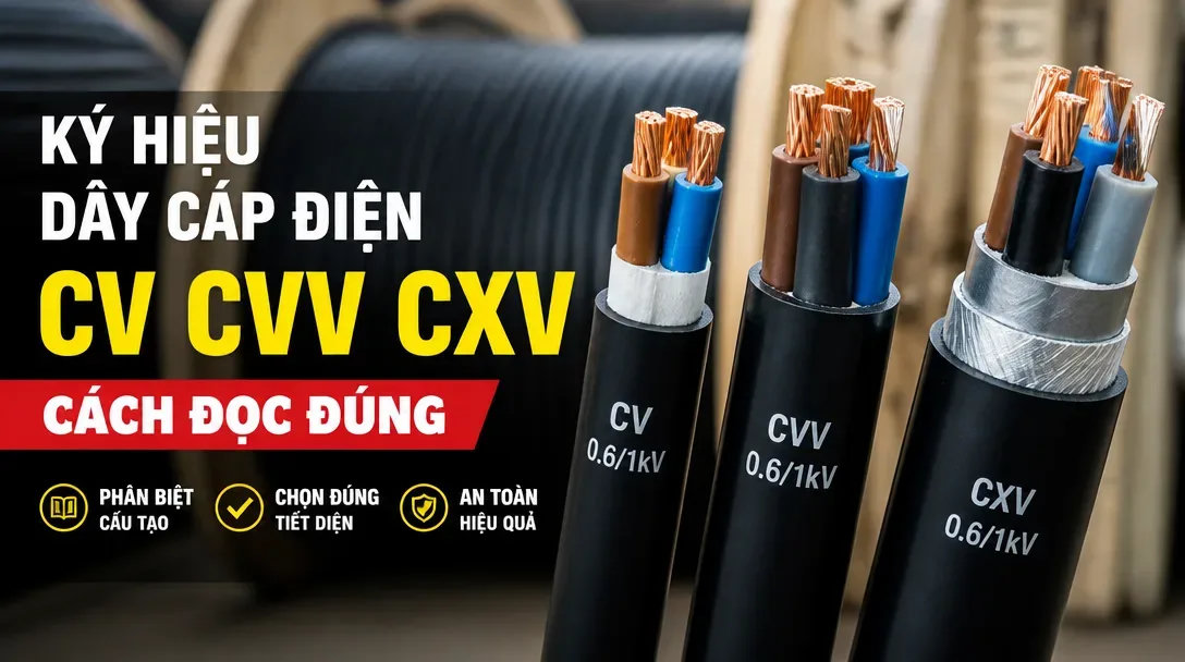 Ký hiệu dây cáp điện CV CVV CXV khác nhau thế nào? Cách đọc và chọn đúng
